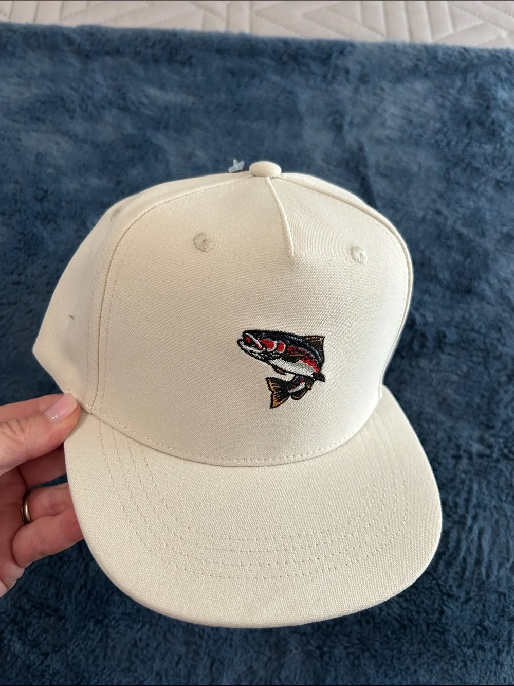 Cream Fish Embroidered Baseball Cap - Unbranded, one size kids